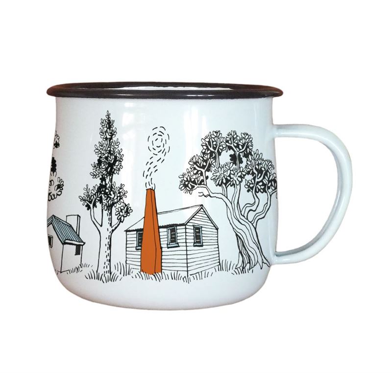 NZTWEM01 Wolfkamp & Stone - Back Country Huts - Enamel Mug