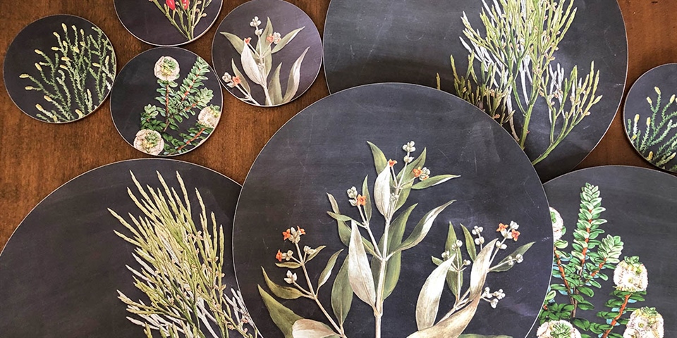 Wolfkamp & Stone Chalkboard Placemat & Coasters